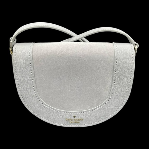 NWT Kate Spade Luna Crescent Gray Crossbody Shoulder Purse Suede & Leather - Picture 13 of 14